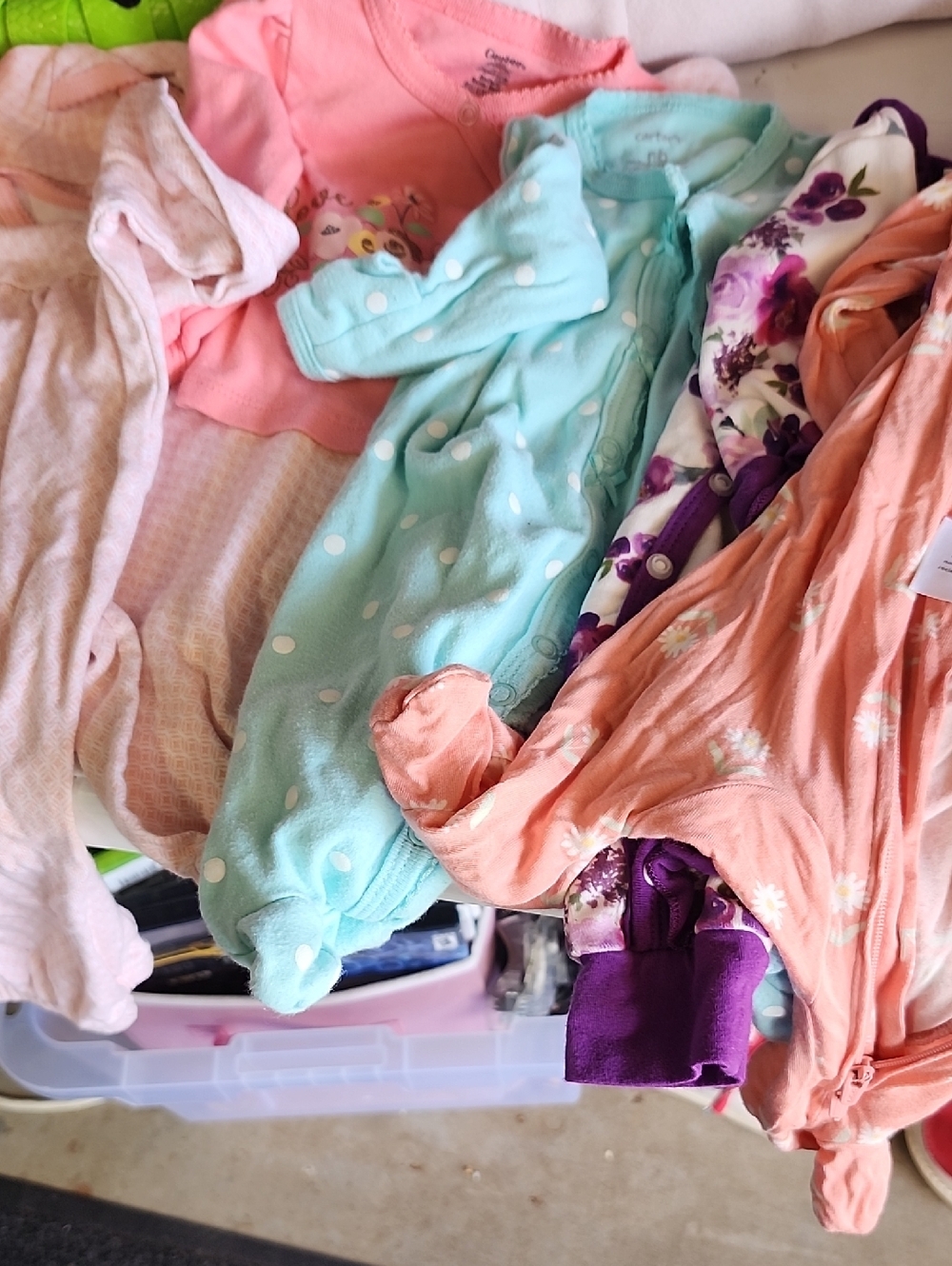 Girls Polka Dot Mint Green One-Piece Sleepwear - Brand: